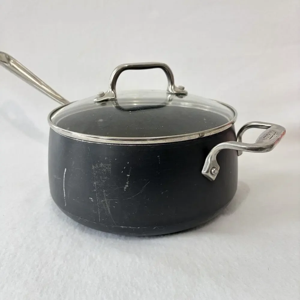 All-Clad Metalcrafters Hard Anodized Nonstick3.5QT 3.3L Saucepan Pot With Lid.